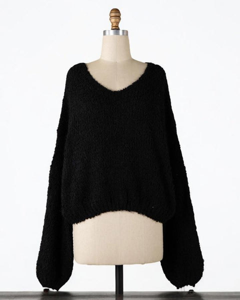 denty様　Fluffy V-neck Knit ブラック denty様Fluffy V-neck Knit ブラック
