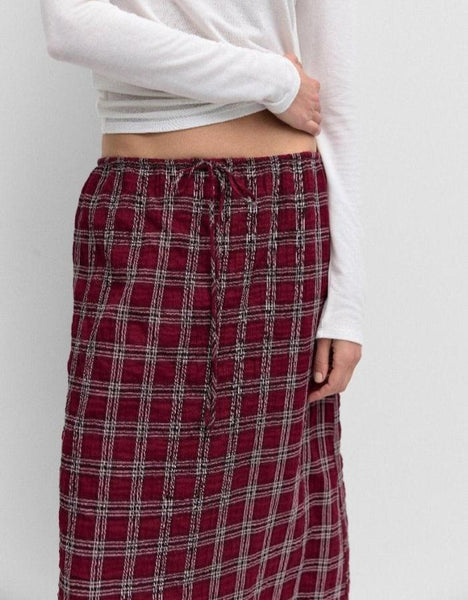 Burgundy Plaid Frances Skirt And Then LB