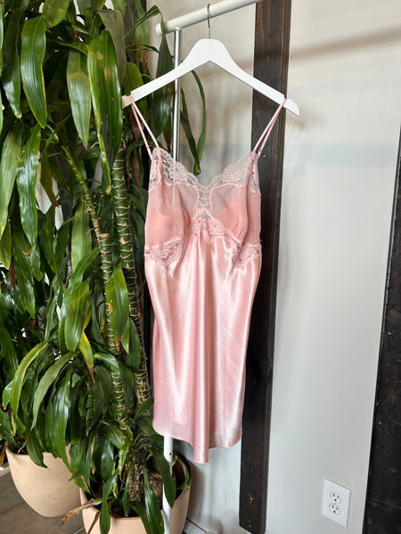 Baby pink 2025 satin slip dress