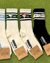 Snoopy Sports Crew Ankle Socks : Black Line