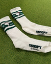 Snoopy Sports Crew Ankle Socks : Green Line