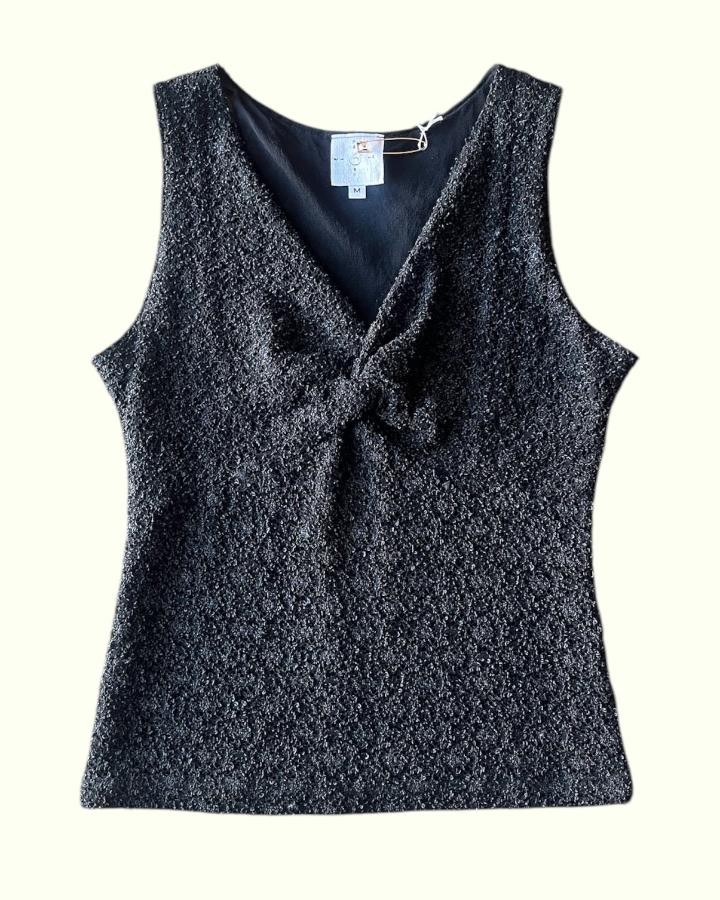 Vintage Black Lace  V-Neck Tank Top