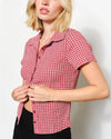 Red Lainey Fitted Plaid Shirt