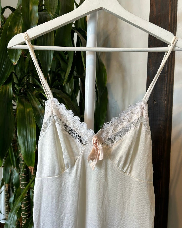 Vintage Pink Bow Slip Dress