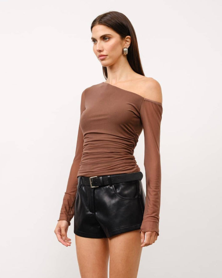 Alessia Asymmetrical Mesh Top
