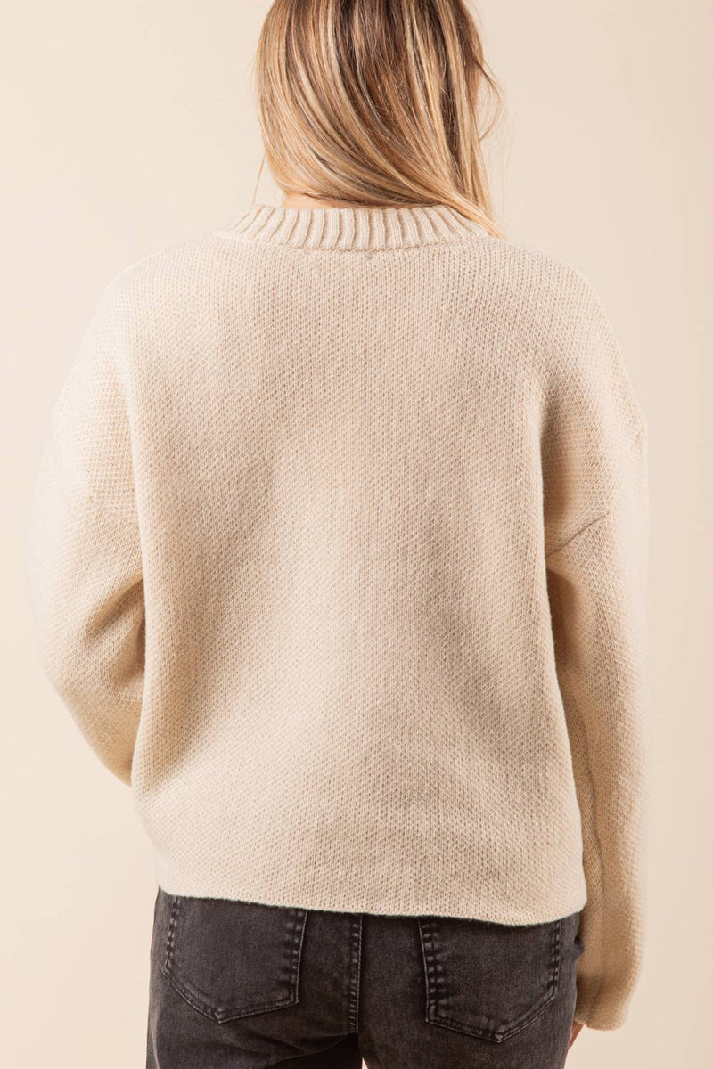 Vanilla Oversized Sweater Top