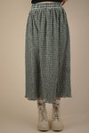Plus Size Green Check Maxi Skirt