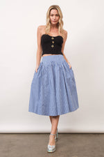 Drop Waist Blue Gingham Skirt