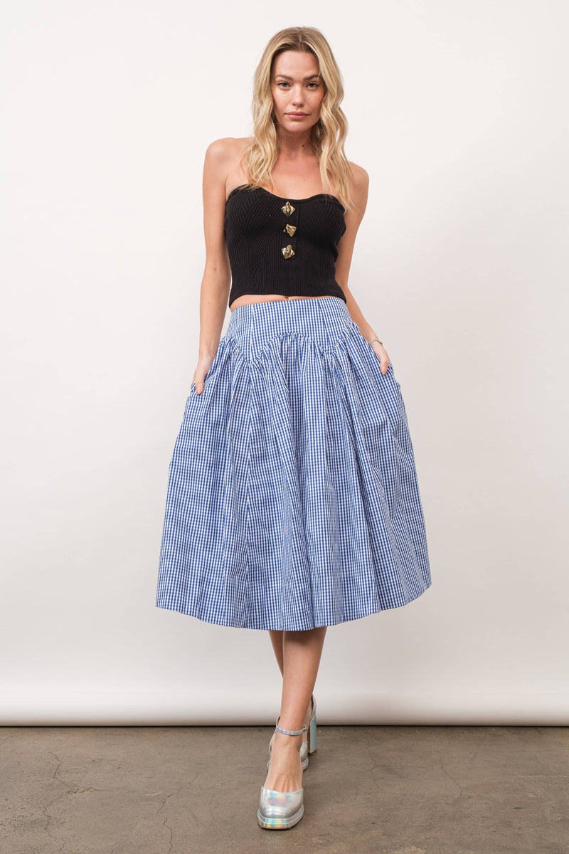 Drop Waist Blue Gingham Skirt And Then LB Drop Waist Blue Gingham Skirt And Then LB