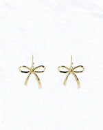 Gold Dangle Bow Earring