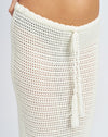 Off White Crochet Fringe Skirt
