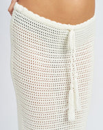 Off White Crochet Fringe Skirt