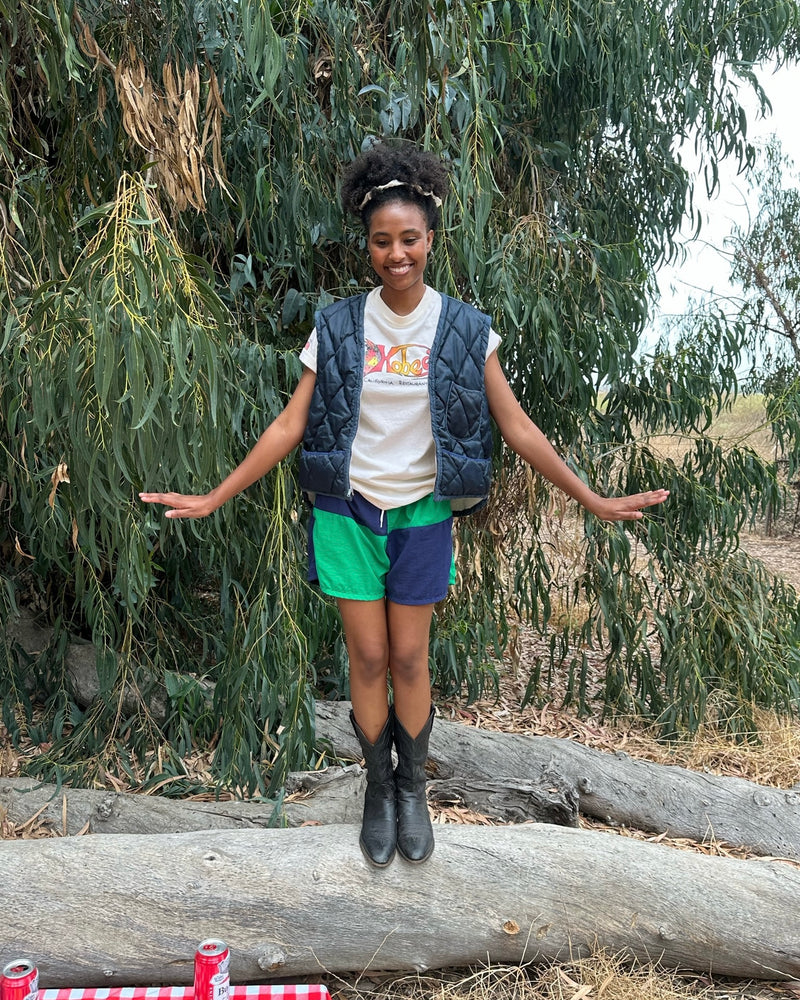 Vintage Navy Blue Puffer Vest