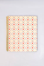 Rough Draft Large Notebook, Cherry Hearts
