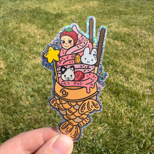 Trinket Taiyaki Ice Cream | Weatherproof Sticker 