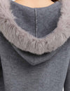 Faux Fur Zip Up Knit Cardigan