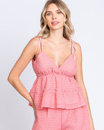 Plus Coral Textured Top