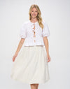 White Jane Tie Front Top