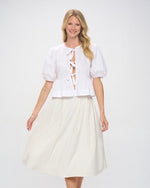 White Jane Tie Front Top