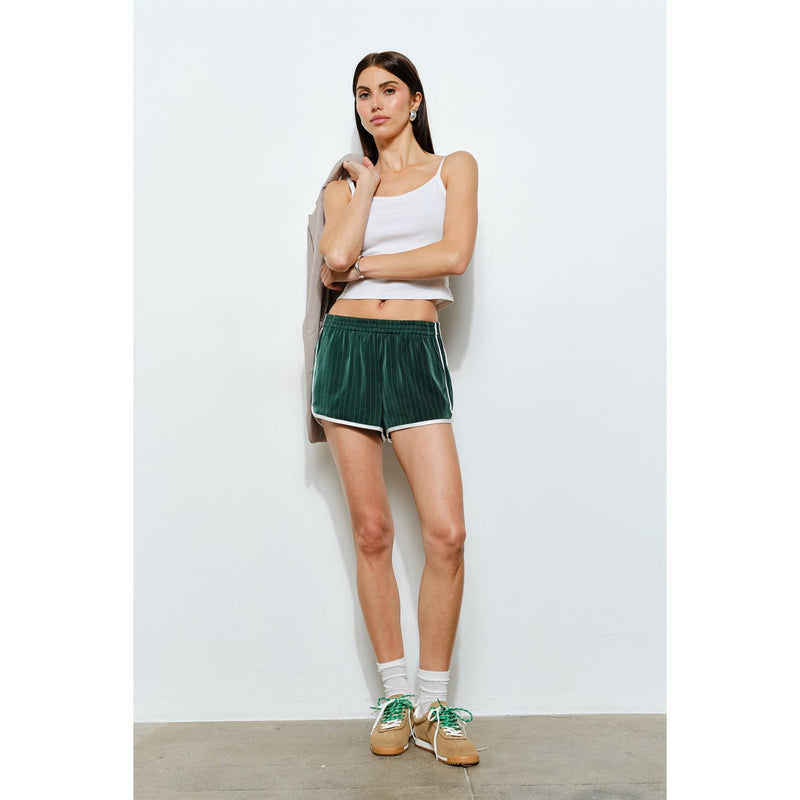 Green Parker Striped Track Shorts