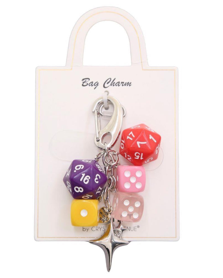Pink Sparkle Dice Bag Charm