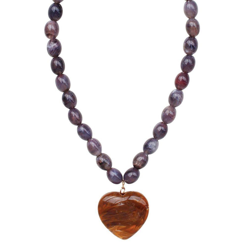 Acetate Heart Pendant Necklace
