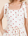 Strawberry Tiered Midi Sundress