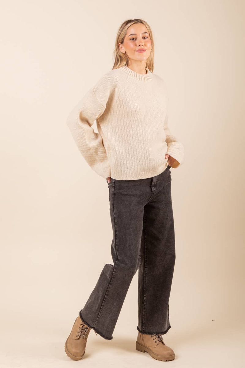 Vanilla Oversized Sweater Top