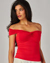 Cherry Red Front Twist Top