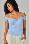 Light Blue Front Twist Top