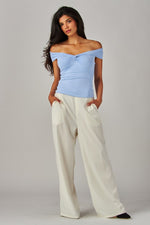Light Blue Front Twist Top