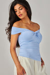 Light Blue Front Twist Top