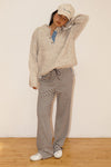 Two Tone Snap Collar Sweater