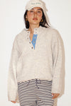 Two Tone Snap Collar Sweater