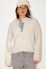 Two Tone Snap Collar Sweater