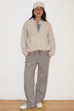 Two Tone Snap Collar Sweater