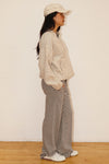 Two Tone Snap Collar Sweater