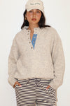 Two Tone Snap Collar Sweater