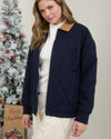 Navy Quilted Barn Jacket