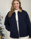 Navy Quilted Barn Jacket