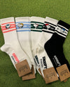 Snoopy Sports Crew Ankle Socks : White Line
