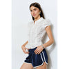 Navy Parker Striped Track Shorts
