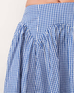 Drop Waist Blue Gingham Skirt