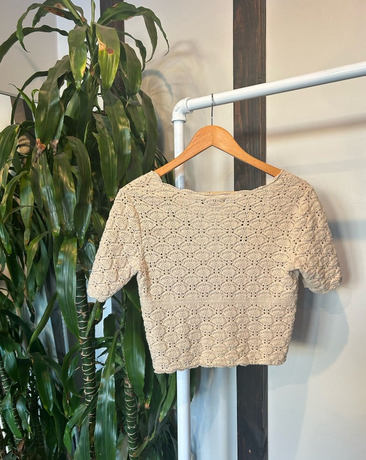 Vintage Crochet Short Sleeve Top