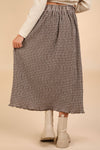 Plus Size Green Check Maxi Skirt