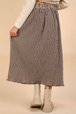 Plus Size Green Check Maxi Skirt