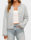 Brown Keaton Striped Cardigan