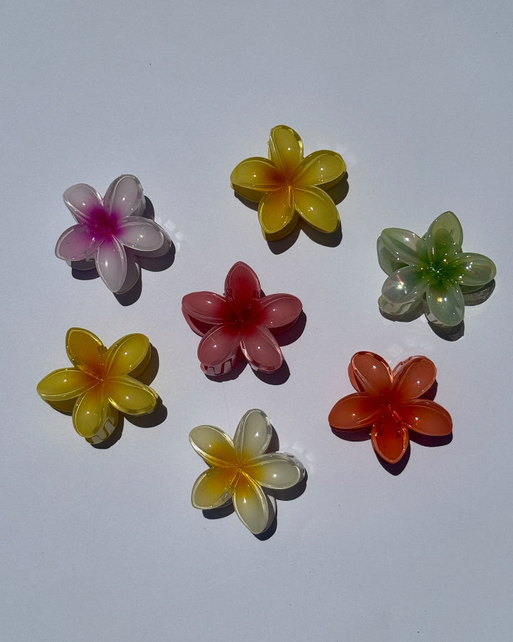 Plumeria Flower Claw Clips