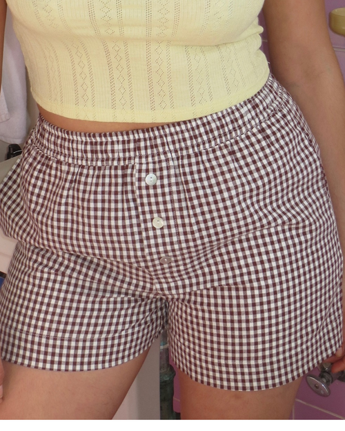 Chocolate Gingham Shorts