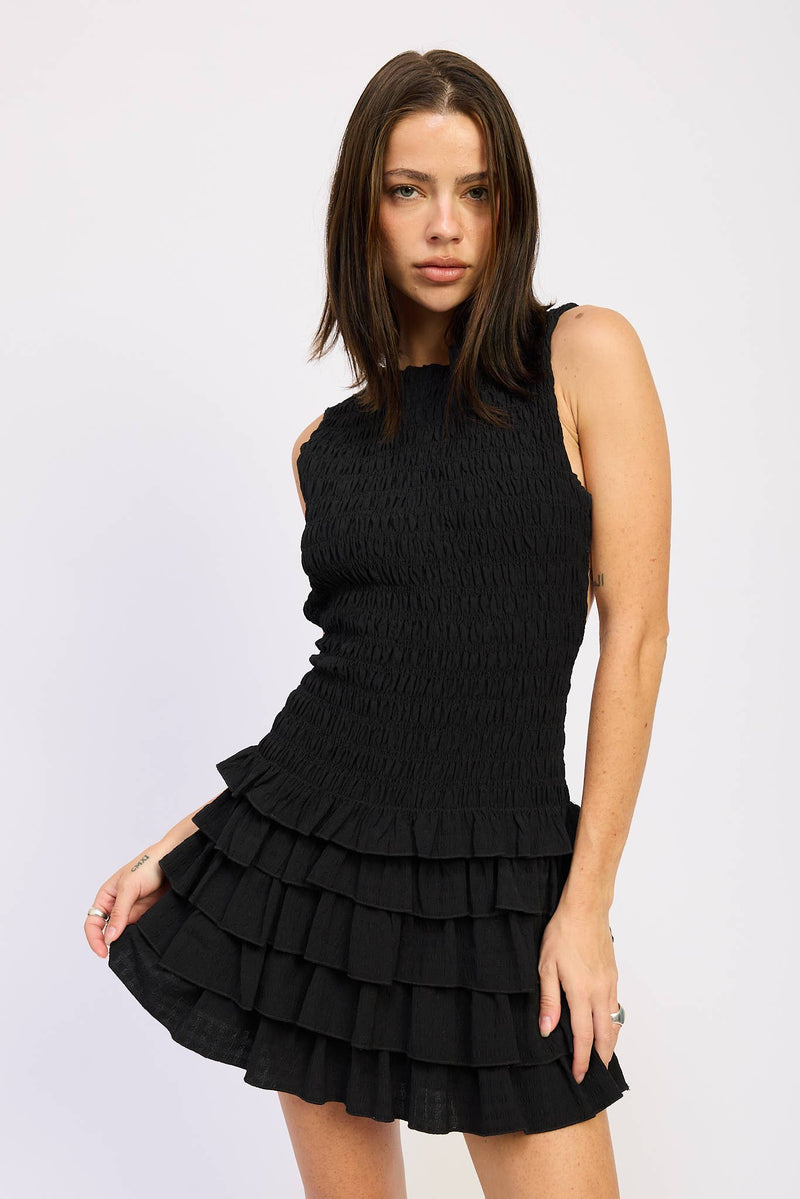 Wine Smocked Mini Dress And Then LB Wine Smocked Mini Dress And Then LB